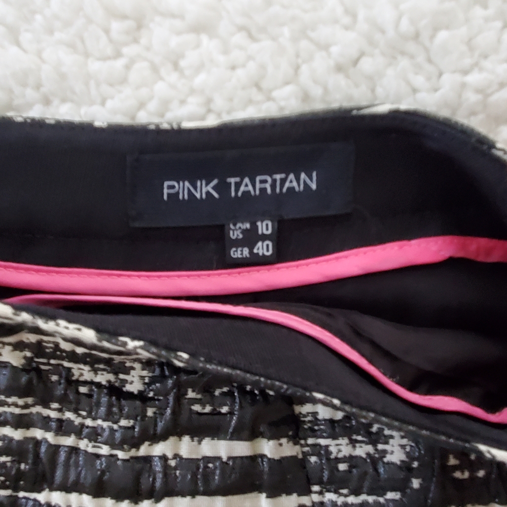 Pink Tartan Black and White A-Line Skirt - Picture 5 of 7